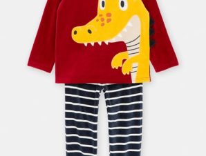 Παιδικές Μακρυμάνικες Πιτζάμες για Αγόρια Red Dinosaur – ΚΟΚΚΙΝΟ