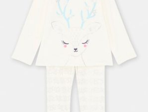 Παιδικές Μακρυμάνικες Πιτζάμες για Κορίτσια White Deer – ΛΕΥΚΟ