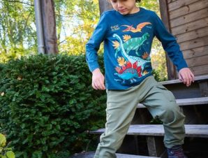 Παιδική Μακρυμάνικη Μπλούζα για Αγόρια Πετρόλ Dino – ΜΠΛΕ