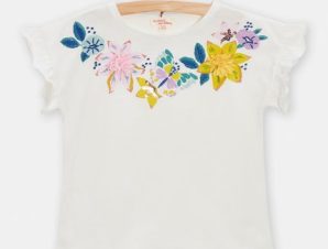Παιδική Μπλούζα για Κορίτσια Flowers – ΕΚΡΟΥ