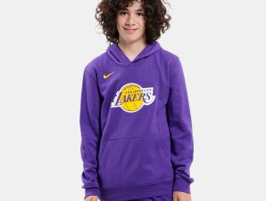 Nike NBA Los Angeles Lakers Club Logo Fleece Βρεφική Μπλούζα με Κουκούλα (9000176861_36408)